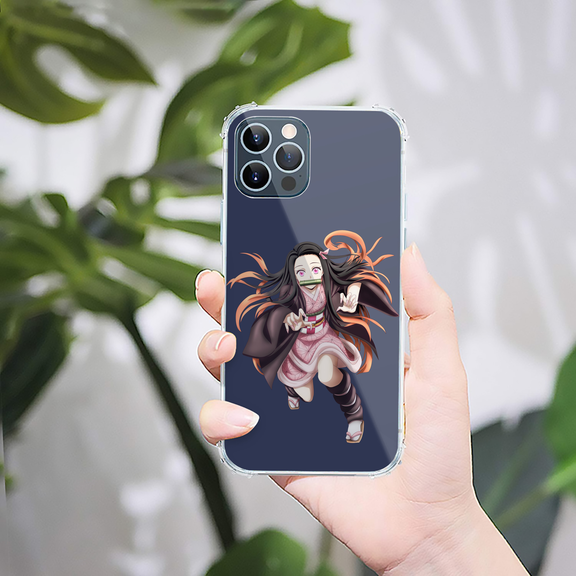 （画像用） 鬼滅の刃（きめつのやいば）竈門 禰󠄀豆子／かまど ねずこ Kamado Nezuko 【iPhone 12シリーズ対応】透明スマホケース（クリアソフトケース）